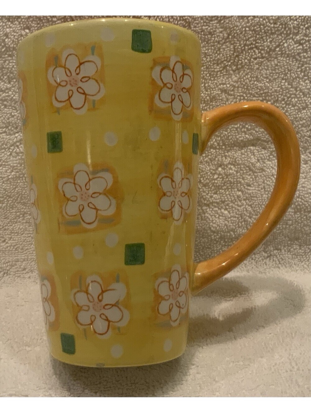 Starbucks Coffee Company 2006 Yellow Floral 16oz. Latte Mug